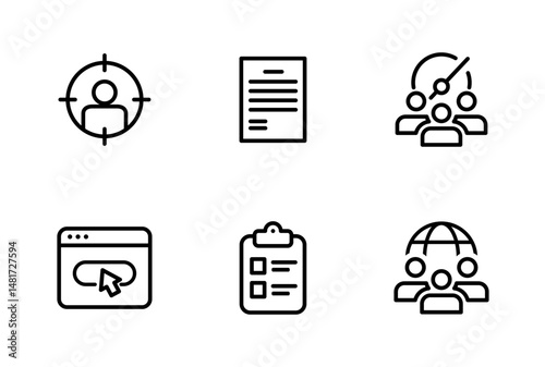 Hiring Process Line Icons. Recruitment, Job Application, Interview, Candidate Selection Vector Set
