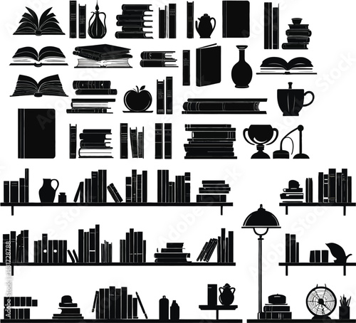 reading habits icon, education materials vector

