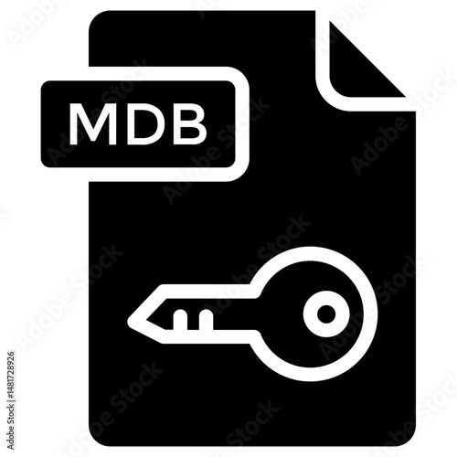 Mdb File Vector Icon Stock Illustration