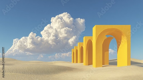 Fototapeta Naklejka Na Ścianę i Meble -  Desert arches under a vast sky