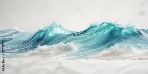 Wallpaper Mural Watercolor waves on a white background with subtle shading , calmness, soft brushstrokes Torontodigital.ca