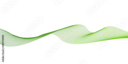 Modern abstract green wave liquid lines background.dots on a whit clean and fresh background,Frequency sound wave lines and technology curve lines,green wave lines frame,	