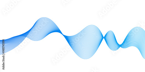 Smooth flowing dynamic blue wave lines isolated on white background,abstract background with business lines.Abstract wave line for banner, wallpaper background with wave,