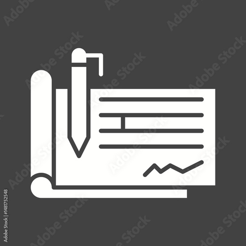 Cheque icon vector image. Suitable for mobile apps, web apps and print media.