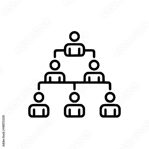 icon of a hierarchical structure with connected people