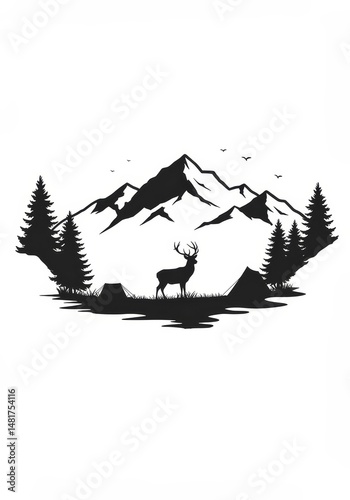 Illustration of Deer in Mou...