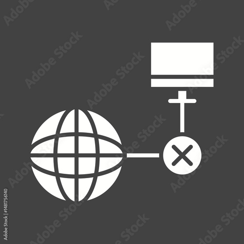 Disconnected Network icon vector image. Suitable for mobile apps, web apps and print media.