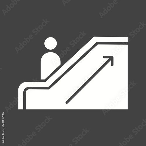 Escalator icon vector image. Suitable for mobile apps, web apps and print media.