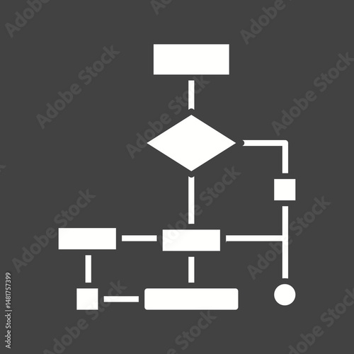 Flow Chart I icon vector image. Suitable for mobile apps, web apps and print media.