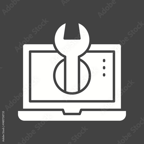 Help on Laptop icon vector image. Suitable for mobile apps, web apps and print media.