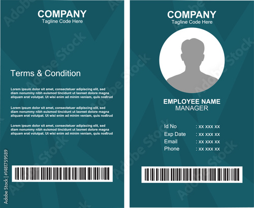 Professional ID card template draws