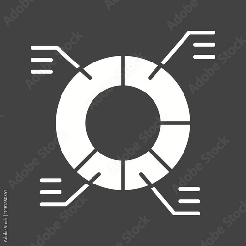 Marked Donut Chart icon vector image. Suitable for mobile apps, web apps and print media.