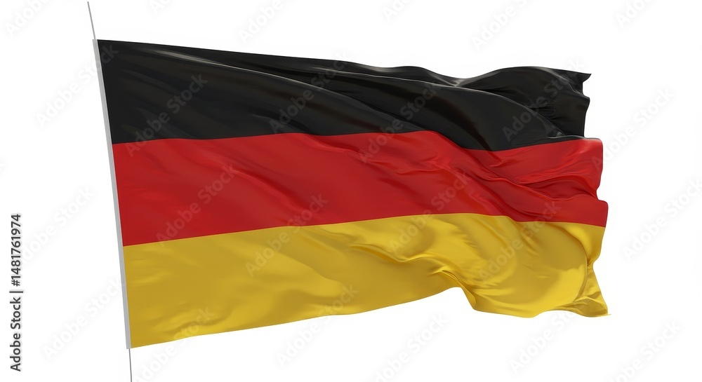 3D Illustration of Waving German Flag 3D Illustration of Waving German Flag