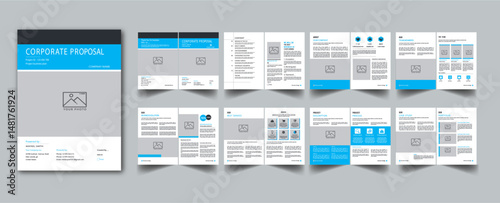 Proposal Template layout cover page with 16 page design concept Accents
