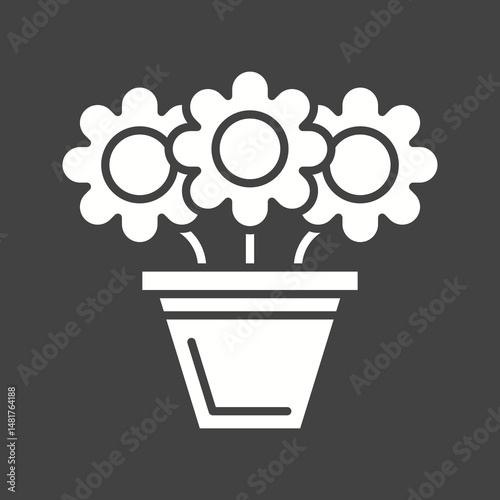 Planted Flower icon vector image. Suitable for mobile apps, web apps and print media.
