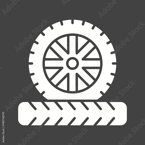 Tyre II icon vector image. Suitable for mobile apps, web apps and print media.