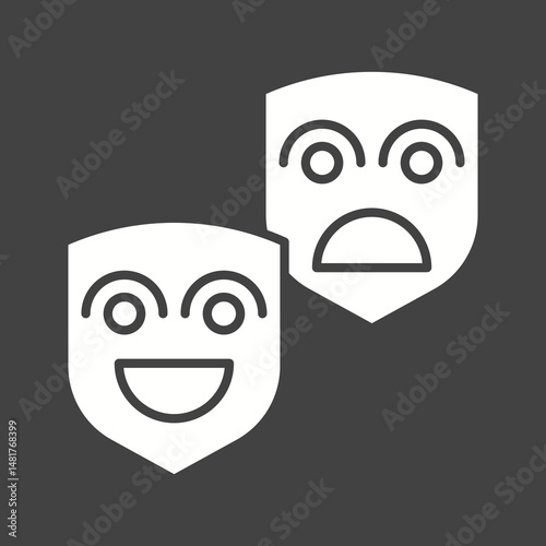 Two Masks icon vector image. Suitable for mobile apps, web apps and print media.