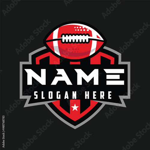 American football league tournament shield logo Vector