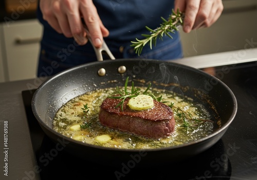 Photo of Searing Beef Steak...