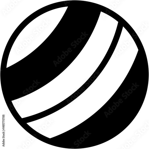 Vector Icon Yoga Ball, Pilates Ball, Exercise Ball, Wellness, Meditation