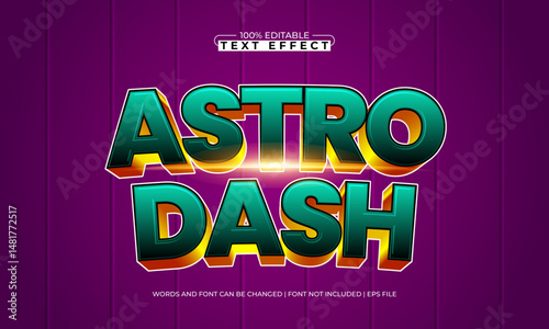 astro dash editable text effect with a cosmic and galaxy text style