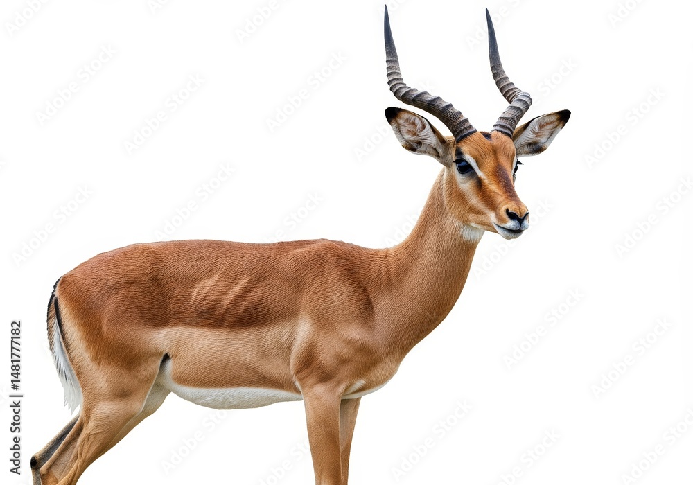 Naklejka premium Photo: Impala Antelope on White Background