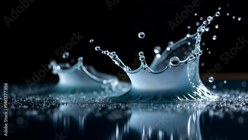 Mesmerizing liquid splash art, A highly dramatic and captivating abstract macro image, showcasing dynamic fluid motion and intricate droplet formation