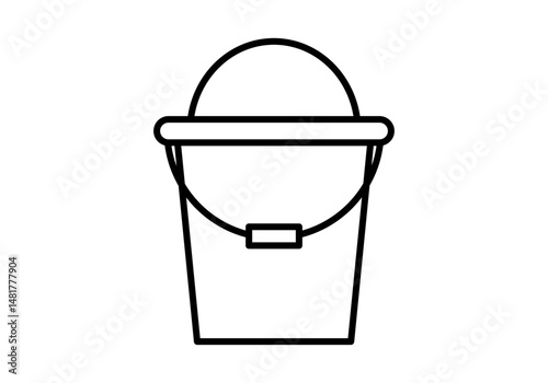Icono negro de cubo para playa