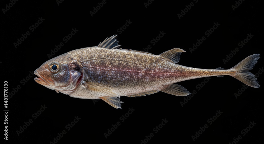 Photo: Small Spotted Fish on Dark Background Photo: Small Spotted Fish on Dark Background