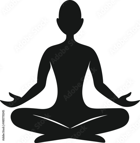 Silhouette of a person in the lotus position meditating