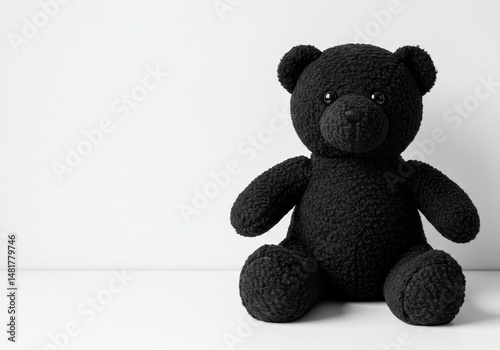Photo Black Textured Teddy ...