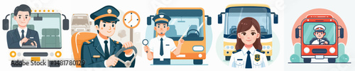 Vector of a bus driver