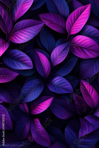 Vibrant purple leaves in a dense cluster