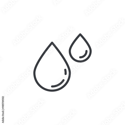 Water droplets line icon