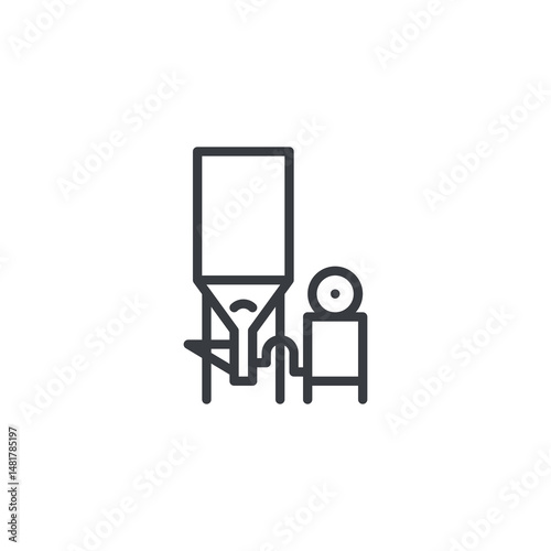 Beer brewing setup line icon