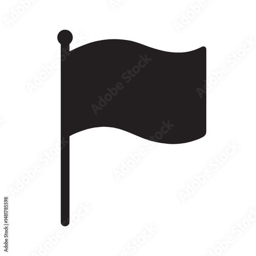 Flag Silhouette: A simple yet impactful silhouette of a flag waving proudly on a pole, conveying a sense of national identity, pride, and patriotism. 