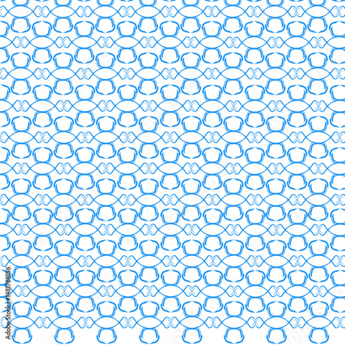 seamless pattern with blue flowers