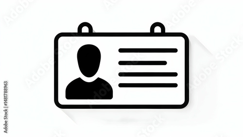 Simple Employee Id Card Badge Icon Design Template Flat Style