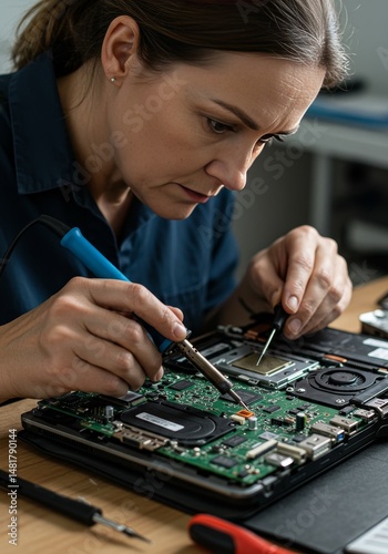 Photo of Woman Soldering Ci...