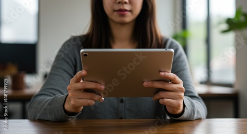 Photo of Woman Using Tablet...