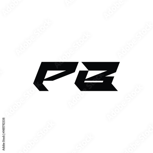 PB monogram logo design letter text name symbol monochrome logotype alphabet character simple logo