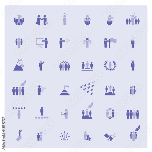 Leadership icons set