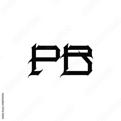 PB monogram logo design letter text name symbol monochrome logotype alphabet character simple logo