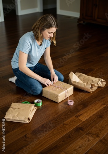 Photo of Woman Wrapping Chr...