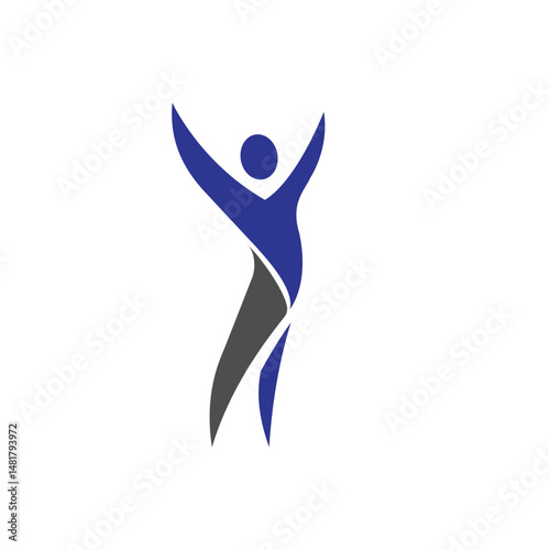 Sports Fitness nutrition logo template with dumbbell vector design.
