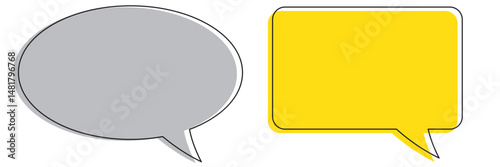Long speech bubble vector icon. Chat message with copy space.