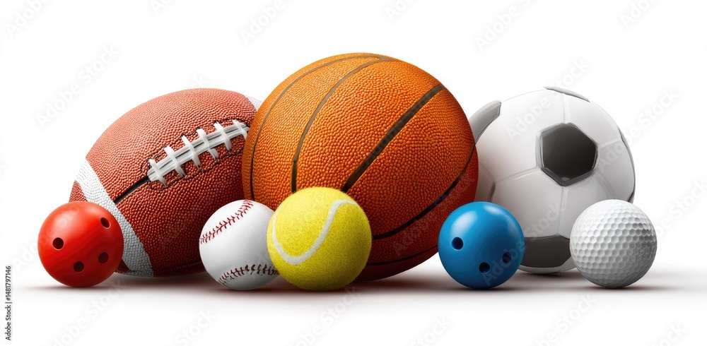 Variety of sports balls Variety of sports balls