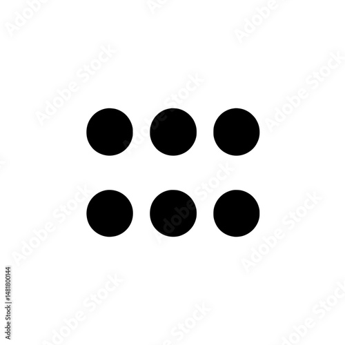 Six evenly spaced black dots arranged in two rows symbolizing control panel indicators or pattern input elements