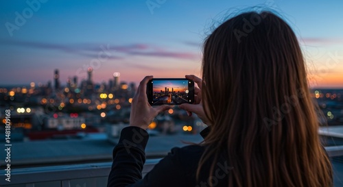 Photo Woman Taking City Pho...