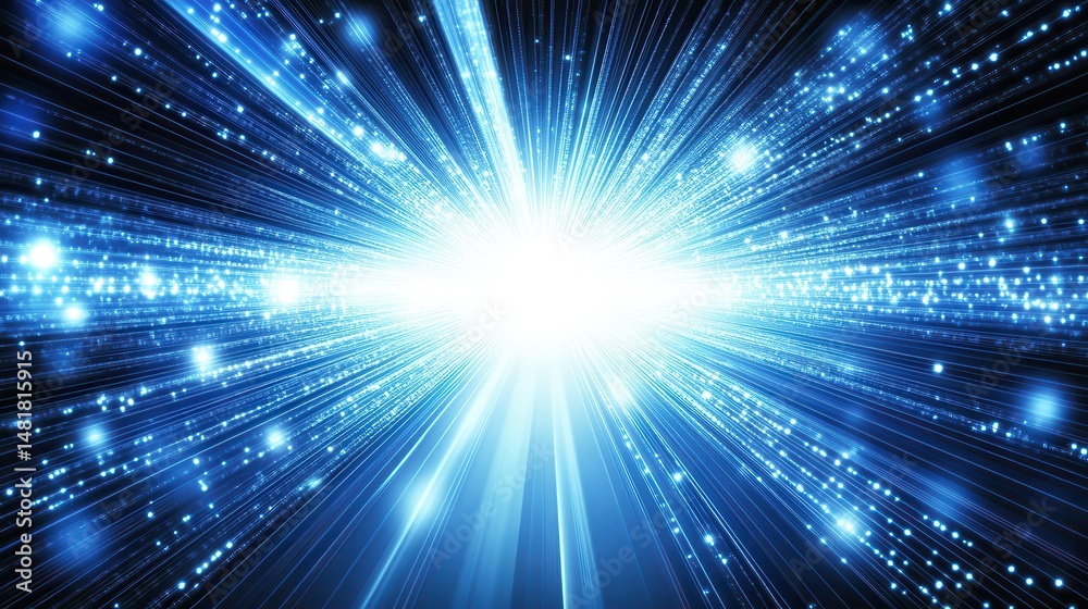 Fototapeta premium Digital light burst radiating outwards